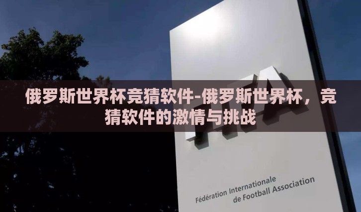 俄罗斯世界杯竞猜软件-俄罗斯世界杯，竞猜软件的激情与挑战