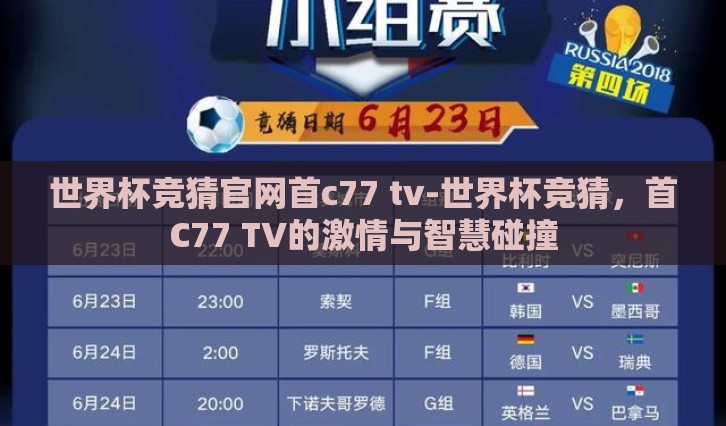 世界杯竞猜官网首c77 tv-世界杯竞猜，首C77 TV的激情与智慧碰撞