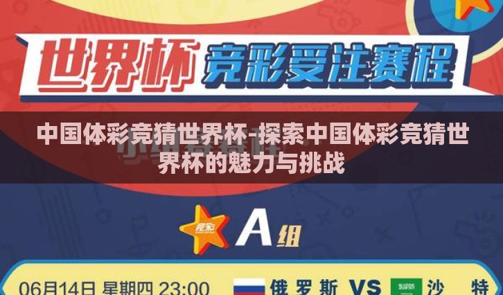 中国体彩竞猜世界杯-探索中国体彩竞猜世界杯的魅力与挑战