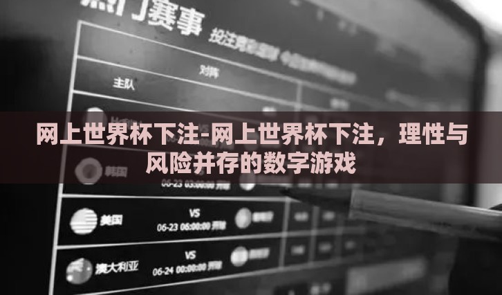 网上世界杯下注-网上世界杯下注，理性与风险并存的数字游戏