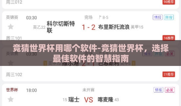 竞猜世界杯用哪个软件-竞猜世界杯，选择最佳软件的智慧指南